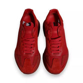 Dolce & Gabbana Red Leather Daymaster Low Top Sneakers Shoes